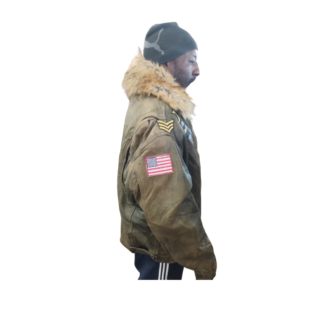 Vintage Lambskin Bomber Jacket - Size S/M
