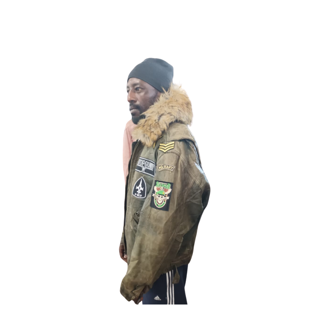 Vintage Lambskin Bomber Jacket - Size S/M