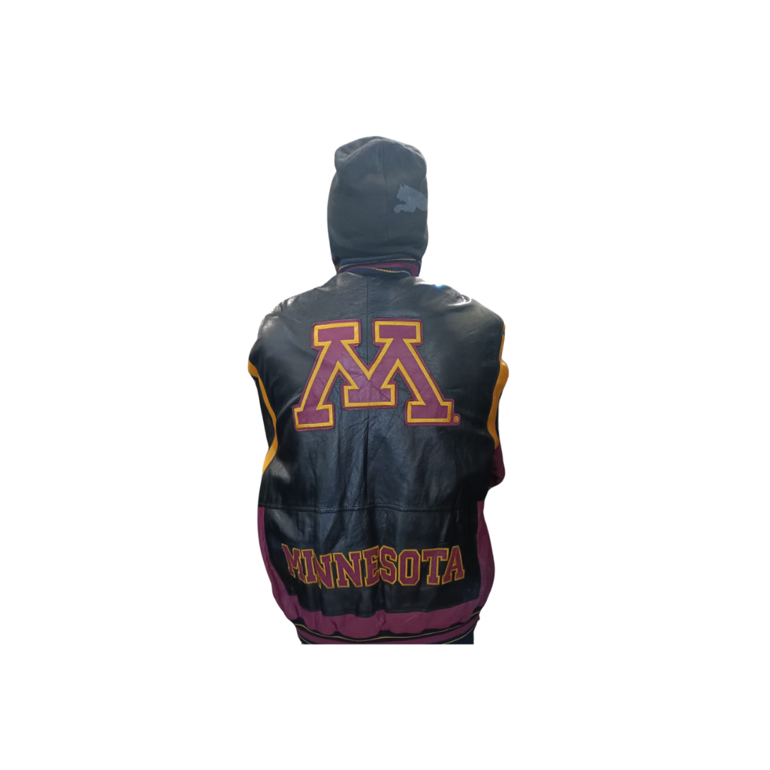 USA/Minnesota Leather Jacket - Custom Design - Size L