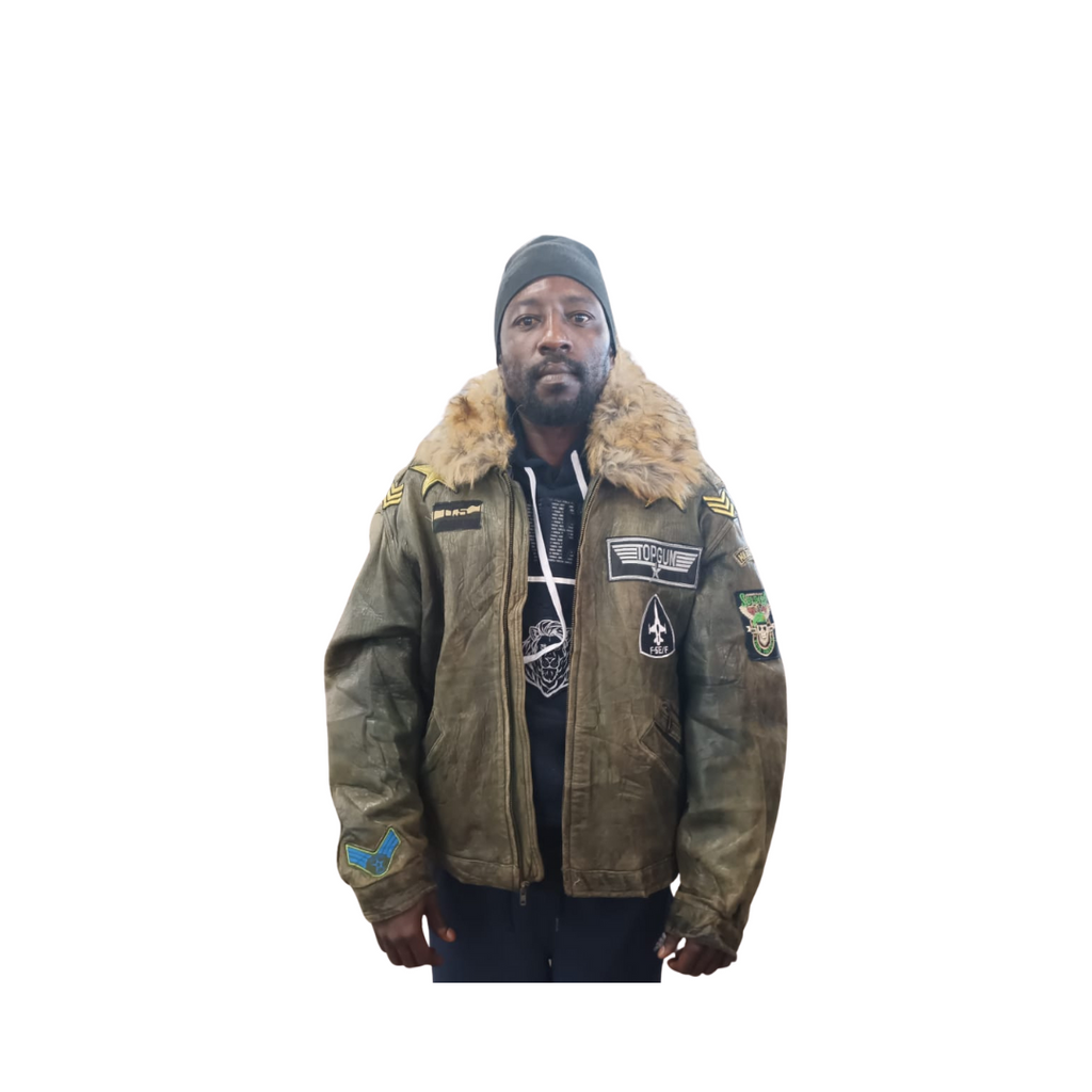 Vintage Lambskin Bomber Jacket - Size S/M