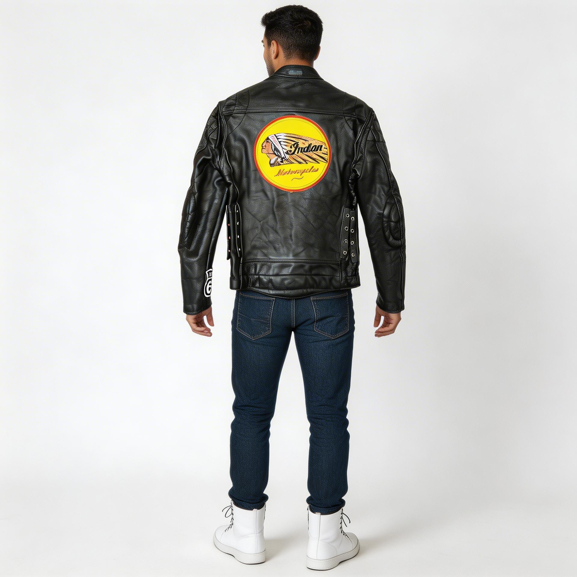 Black leather jacket for man.