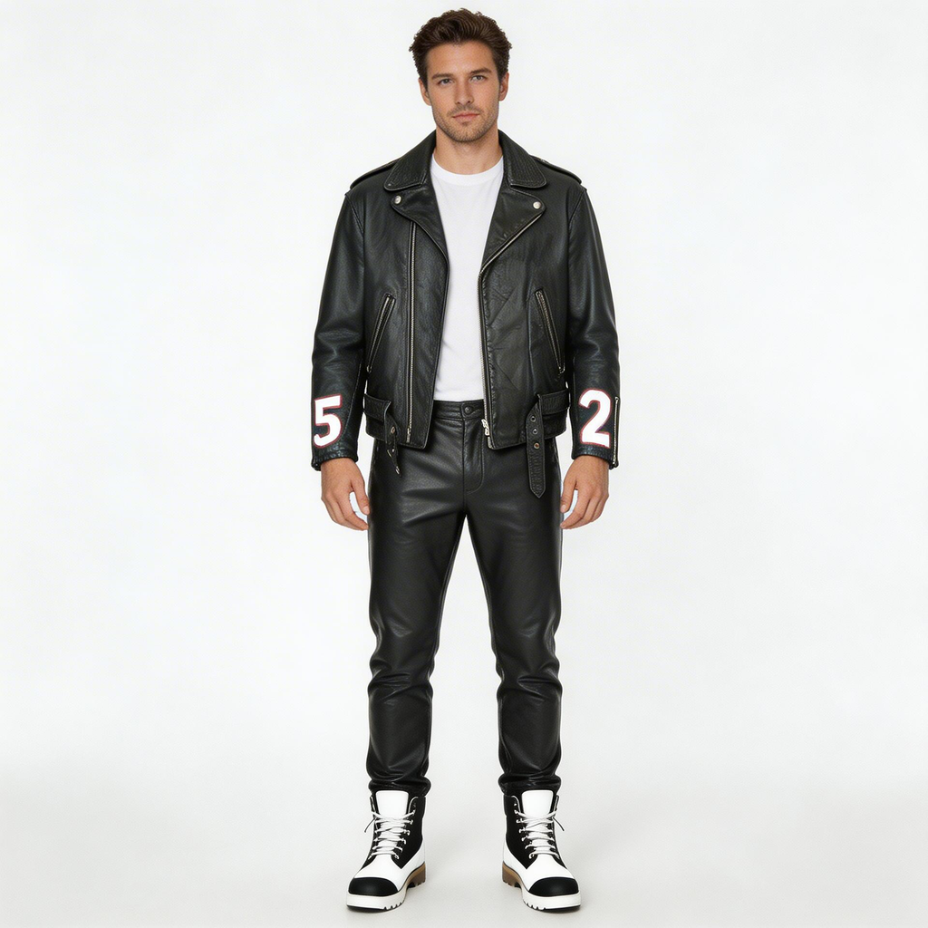 Black leather jacket for man.
