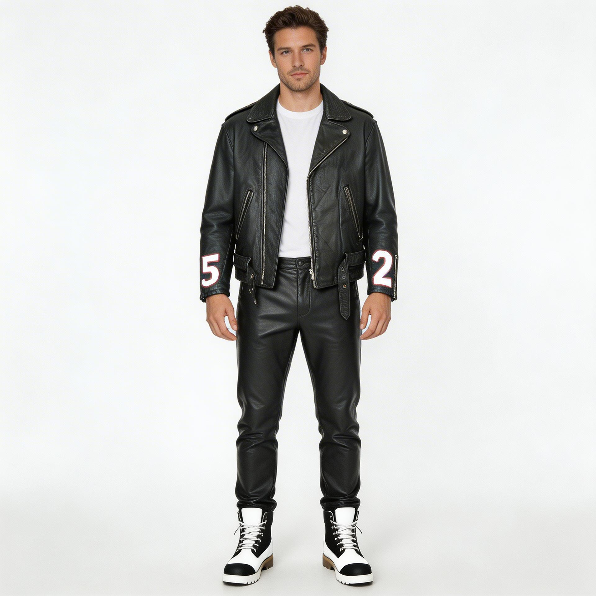 Black leather jacket for man.