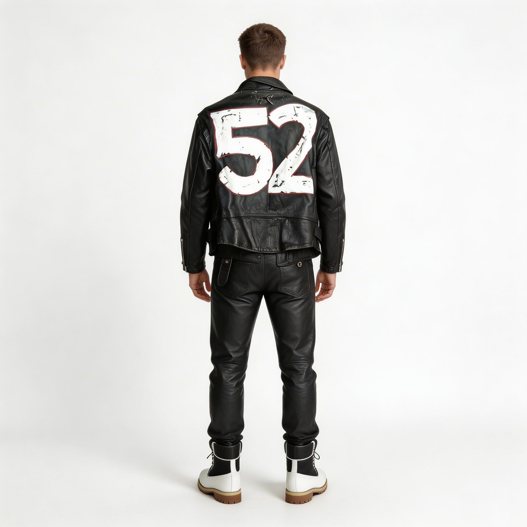 Black leather jacket for man.