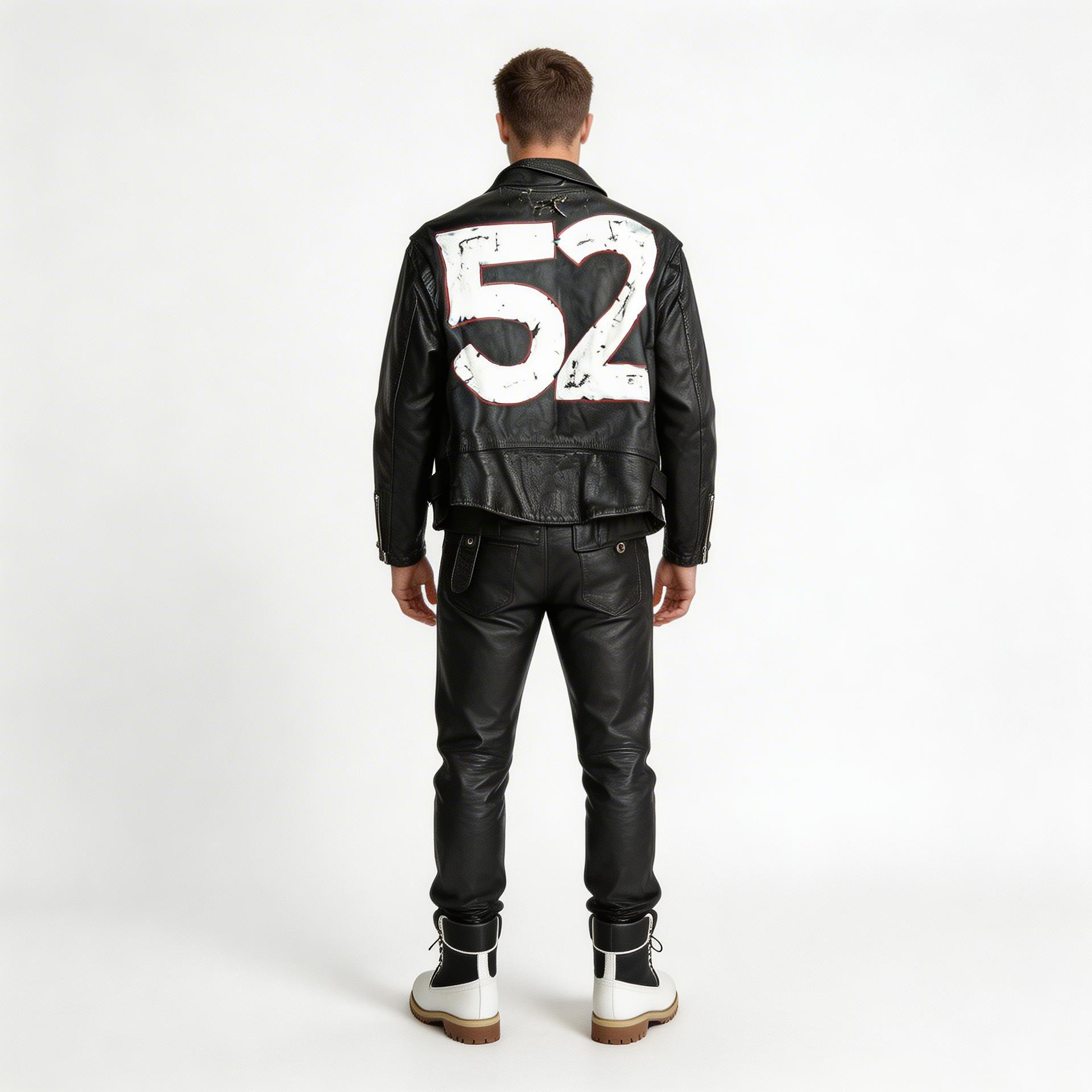 Black leather jacket for man.