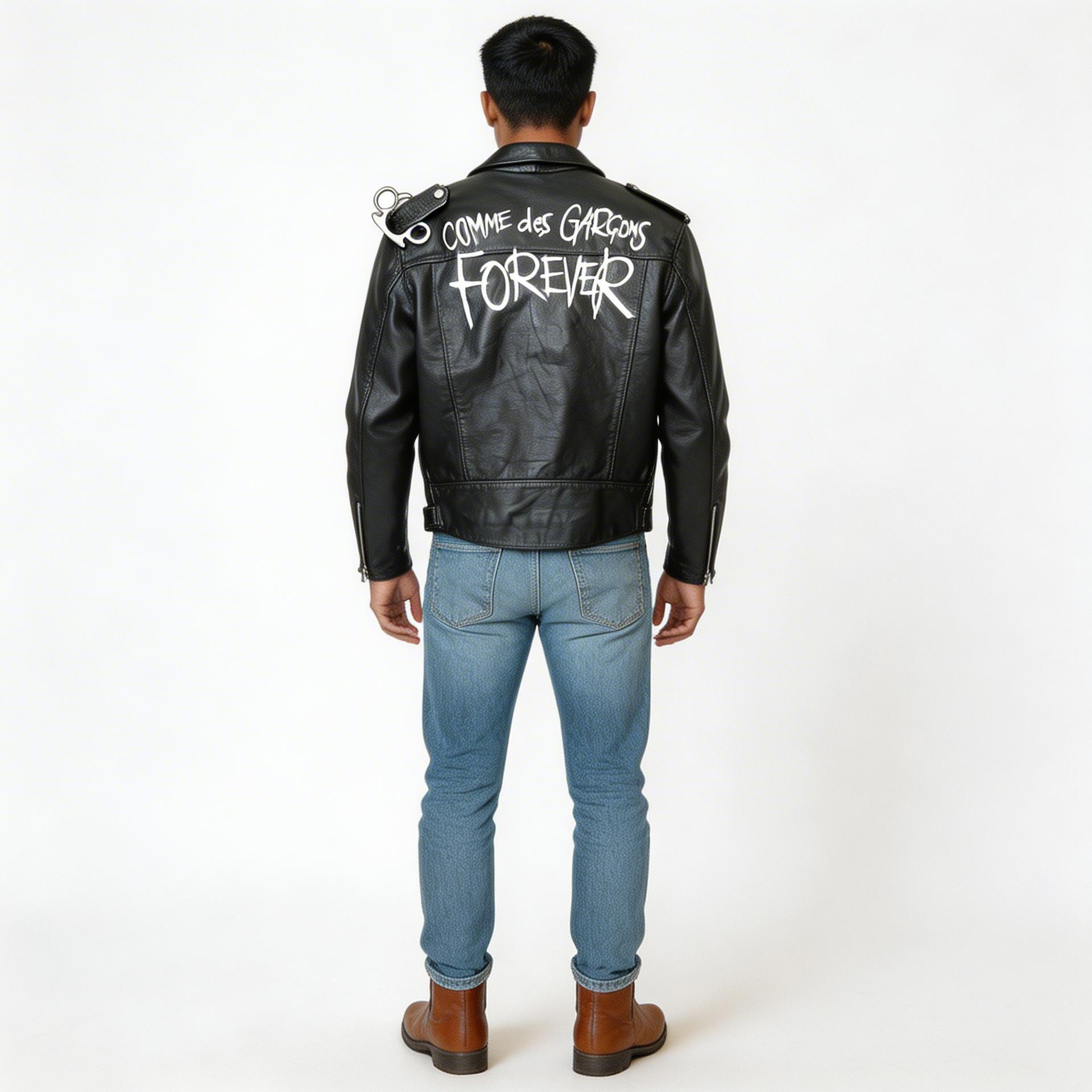 Black leather jacket for man.