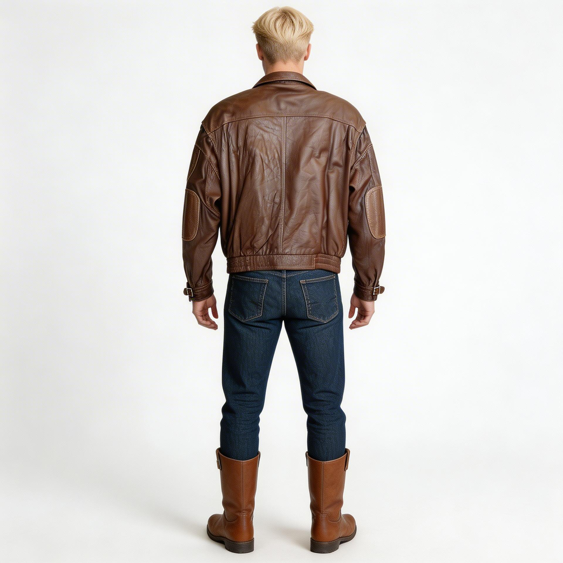 Brown leather jacket for man.