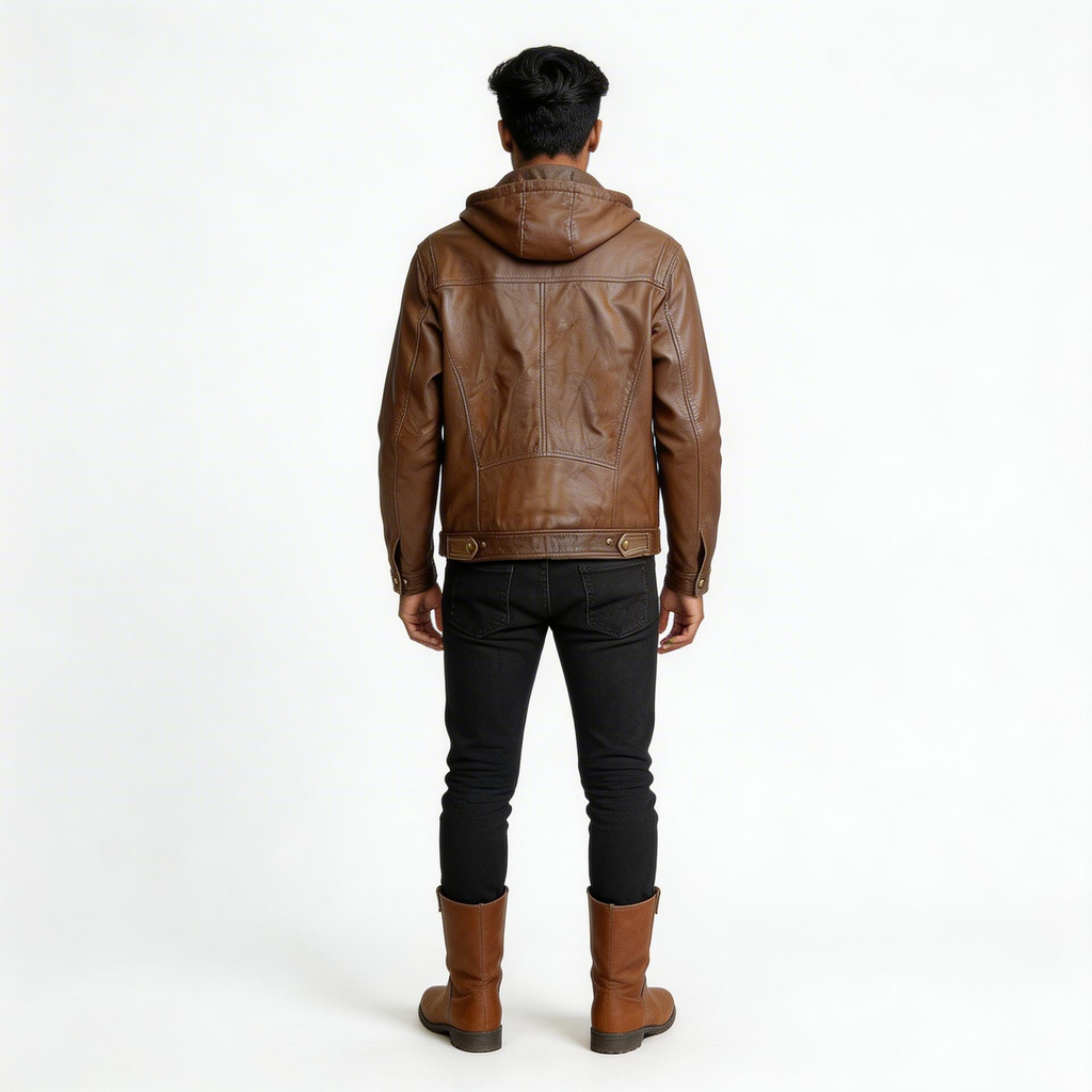 Brown leather jacket for man.
