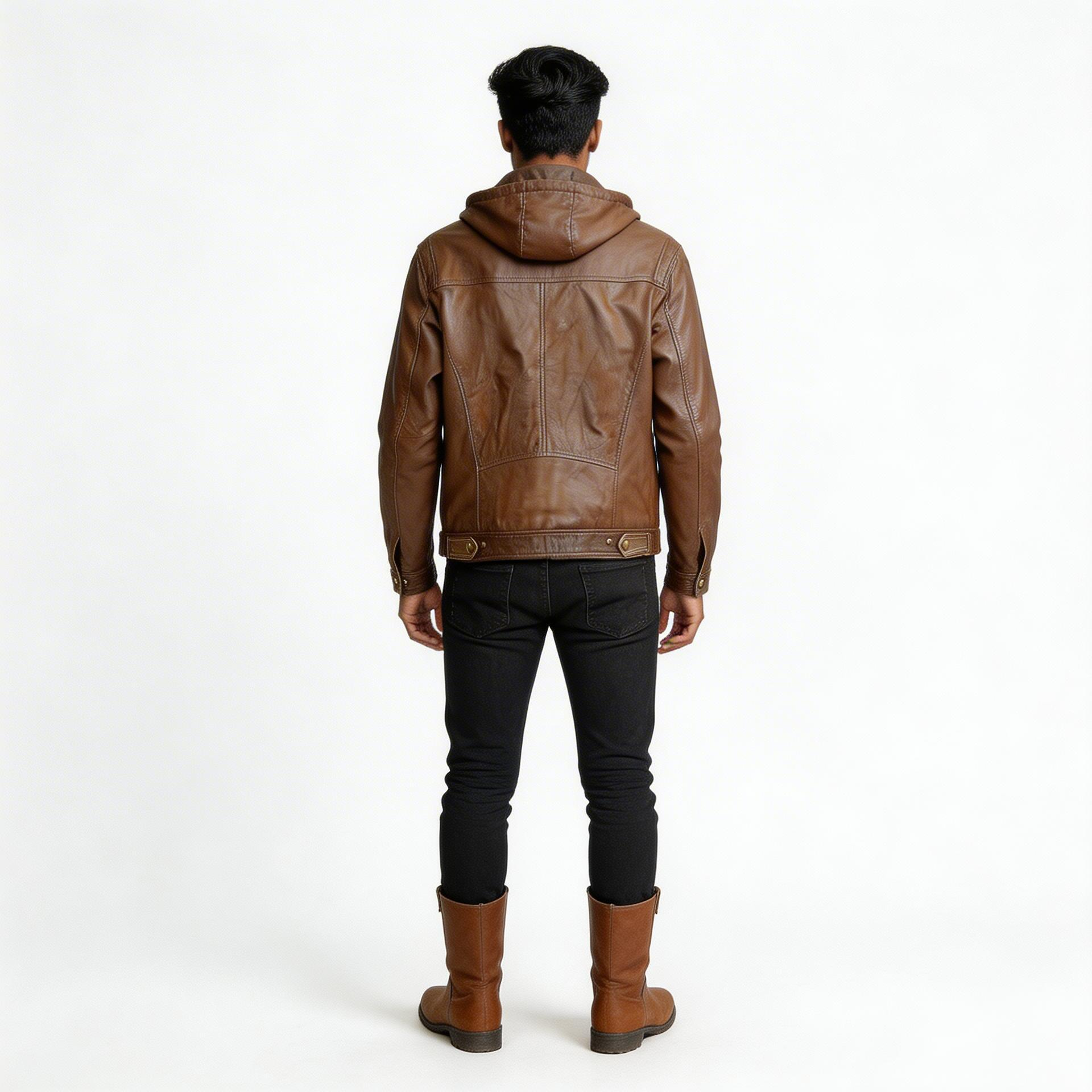 Brown leather jacket for man.