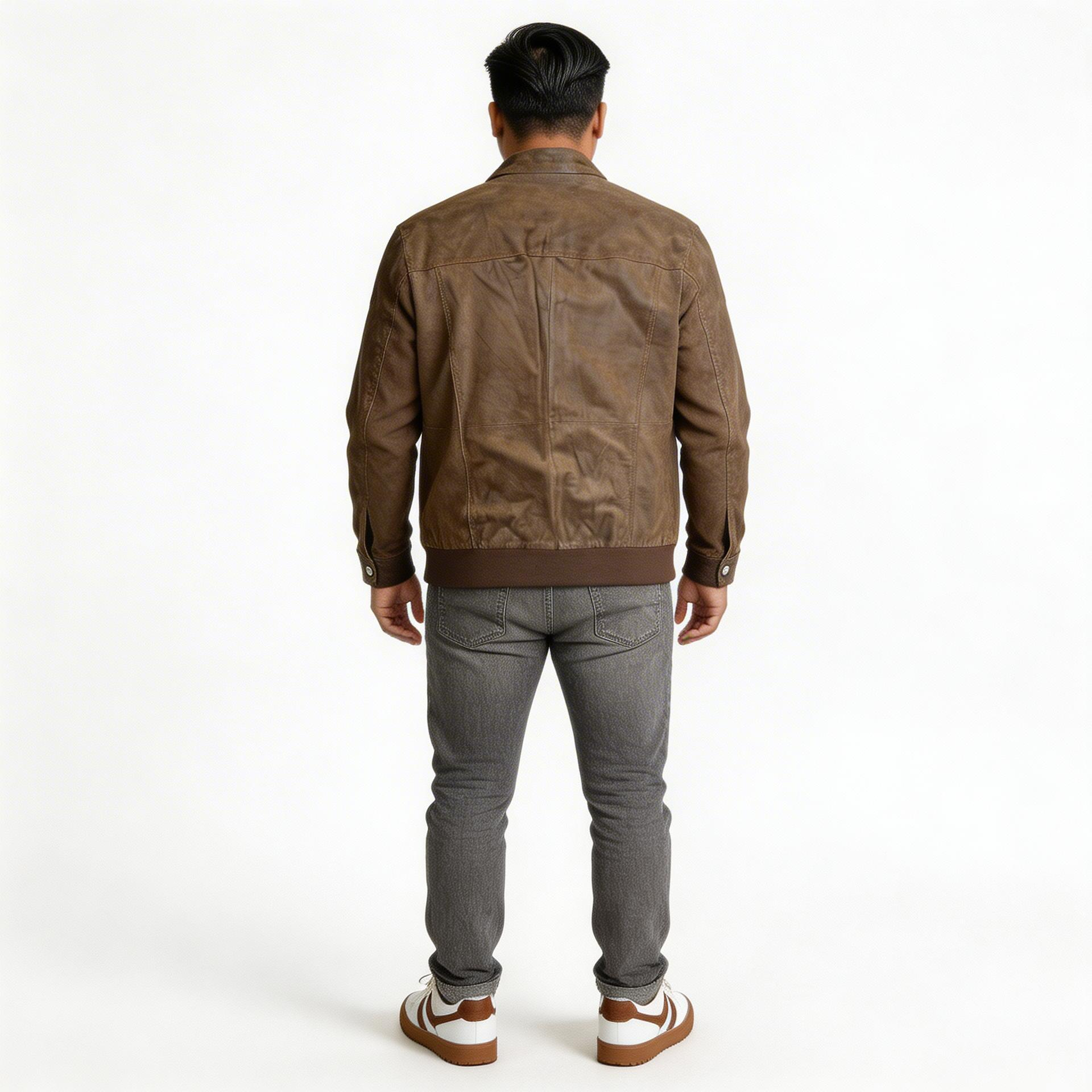 Brown leather jacket for man.