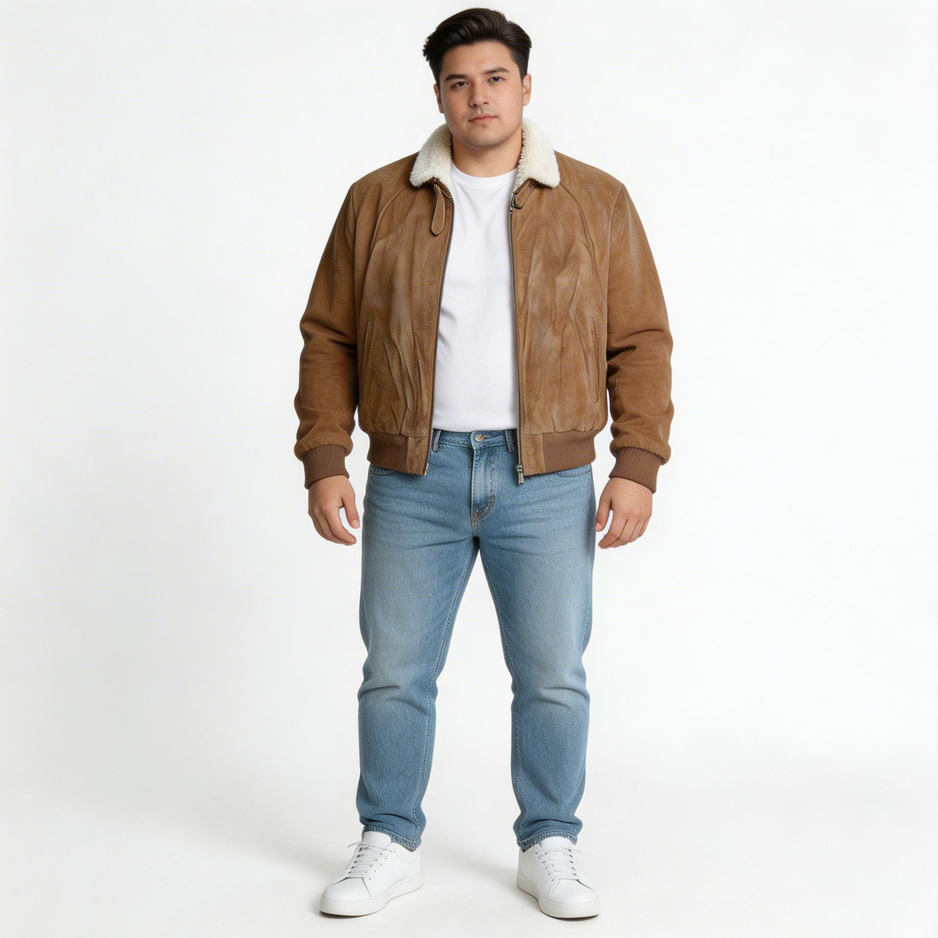 Brown leather jacket for man.