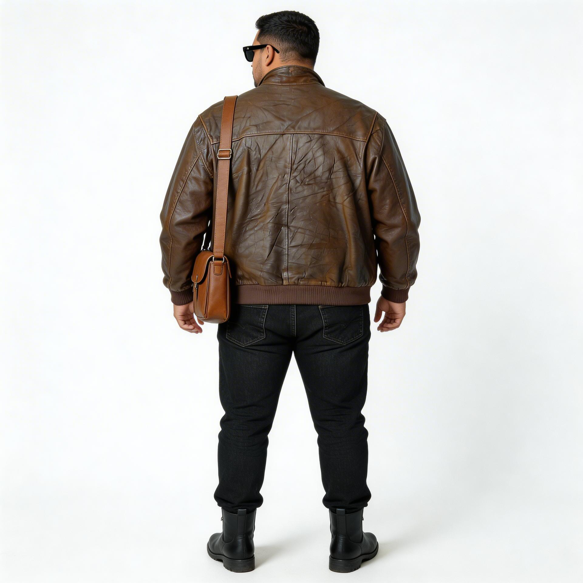 Brown leather jacket for man.