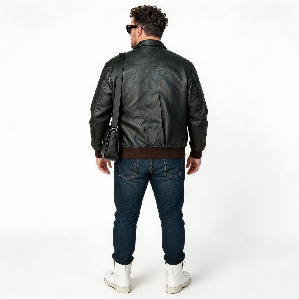 Black leather jacket for man.