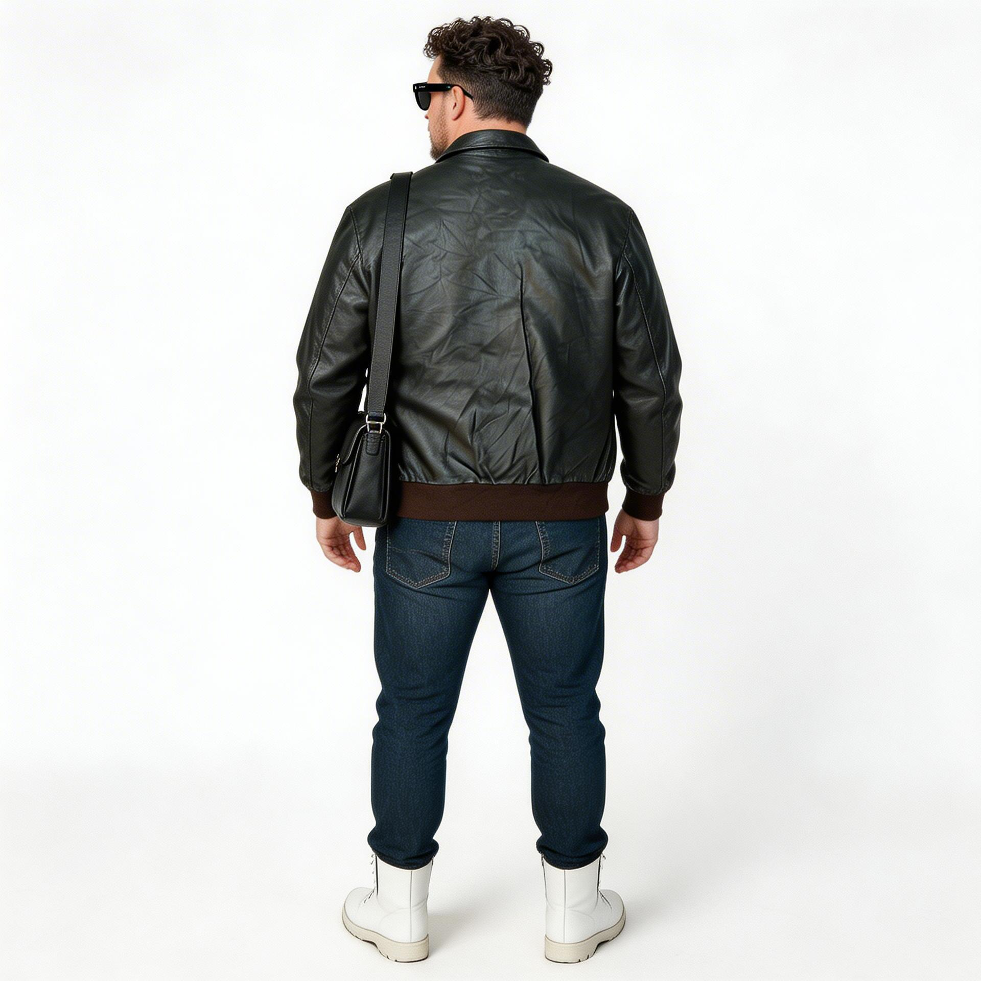 Black leather jacket for man.