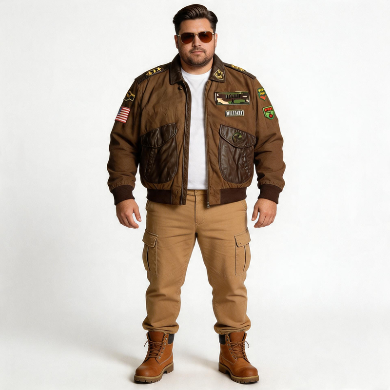 Brown leather jacket for man.