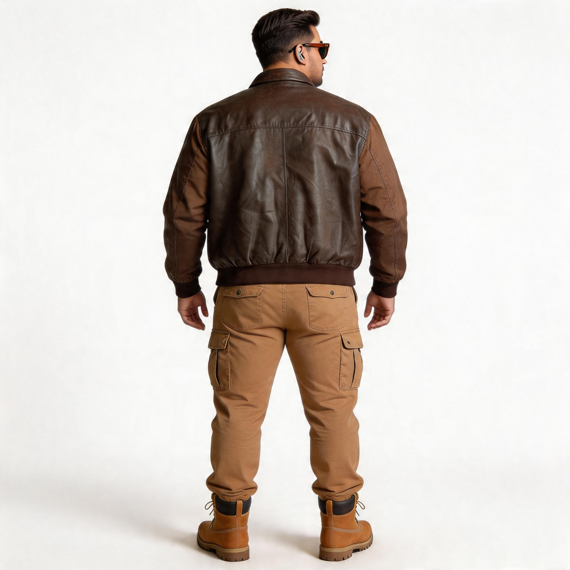 Brown leather jacket for man.
