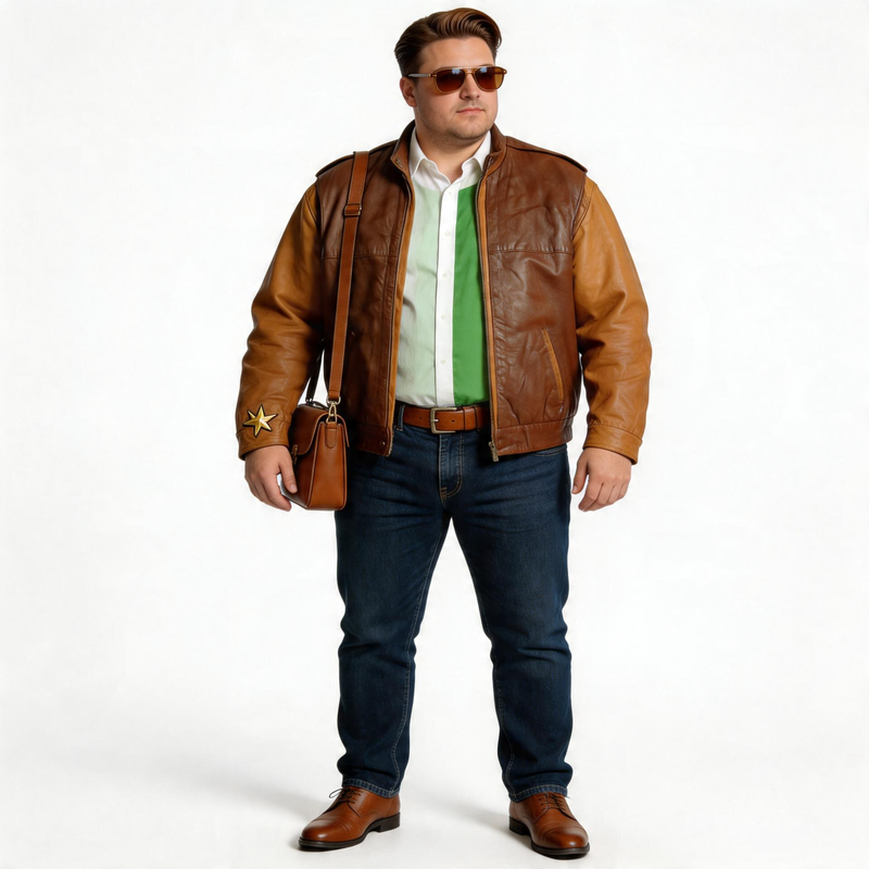 Brown leather jacket for man.