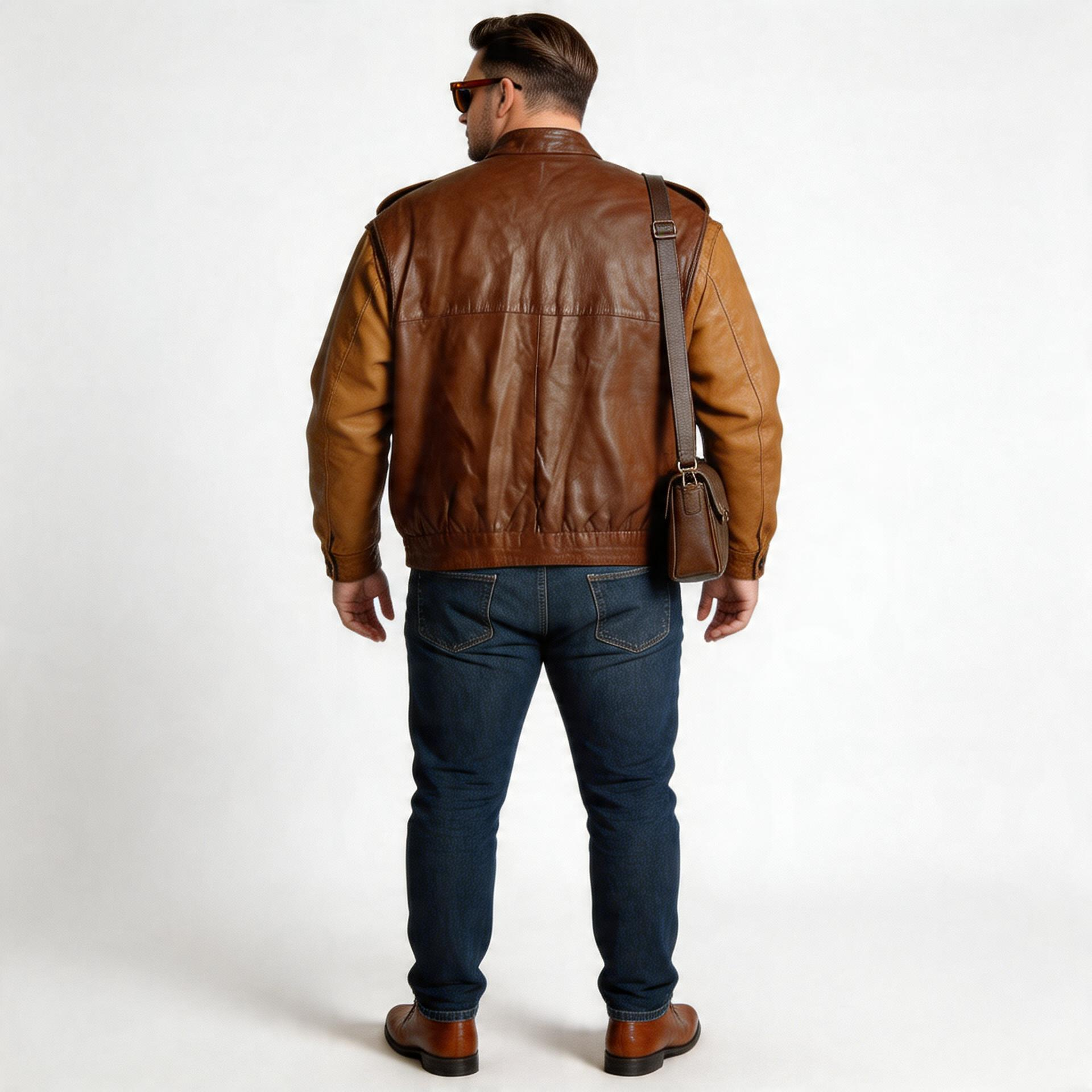 Brown leather jacket for man.