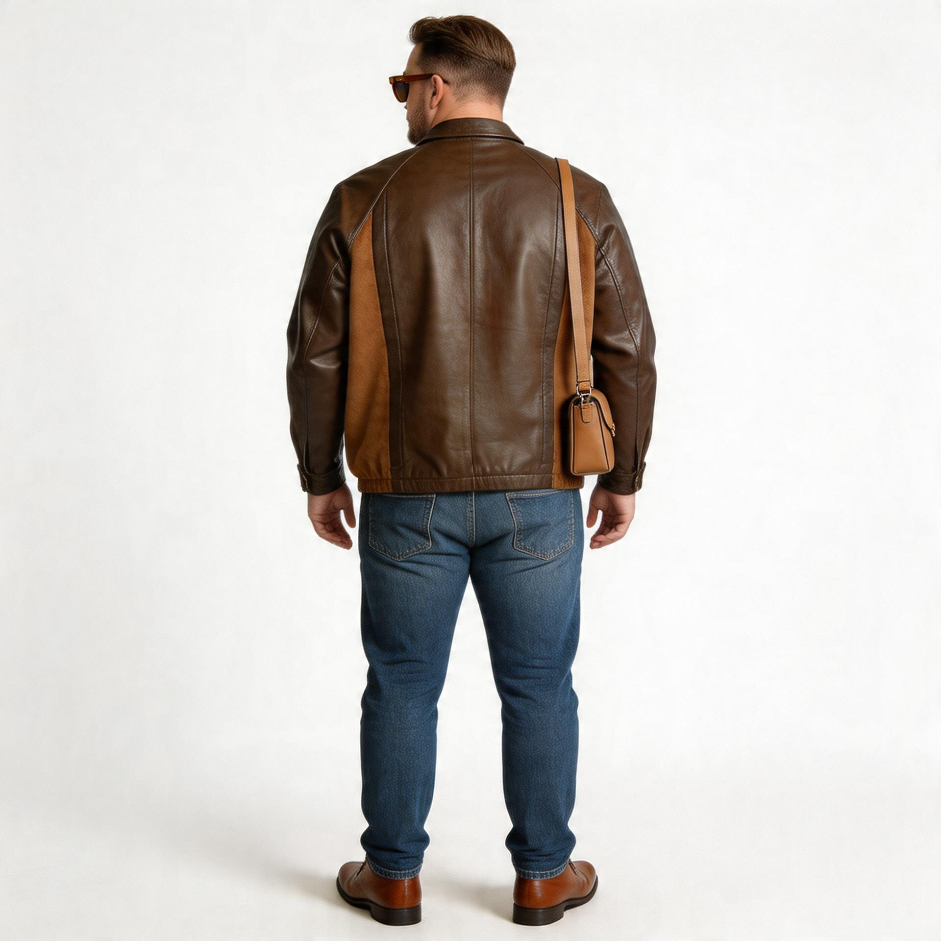 Brown leather jacket for man.