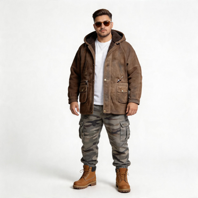 Brown leather jacket for man.