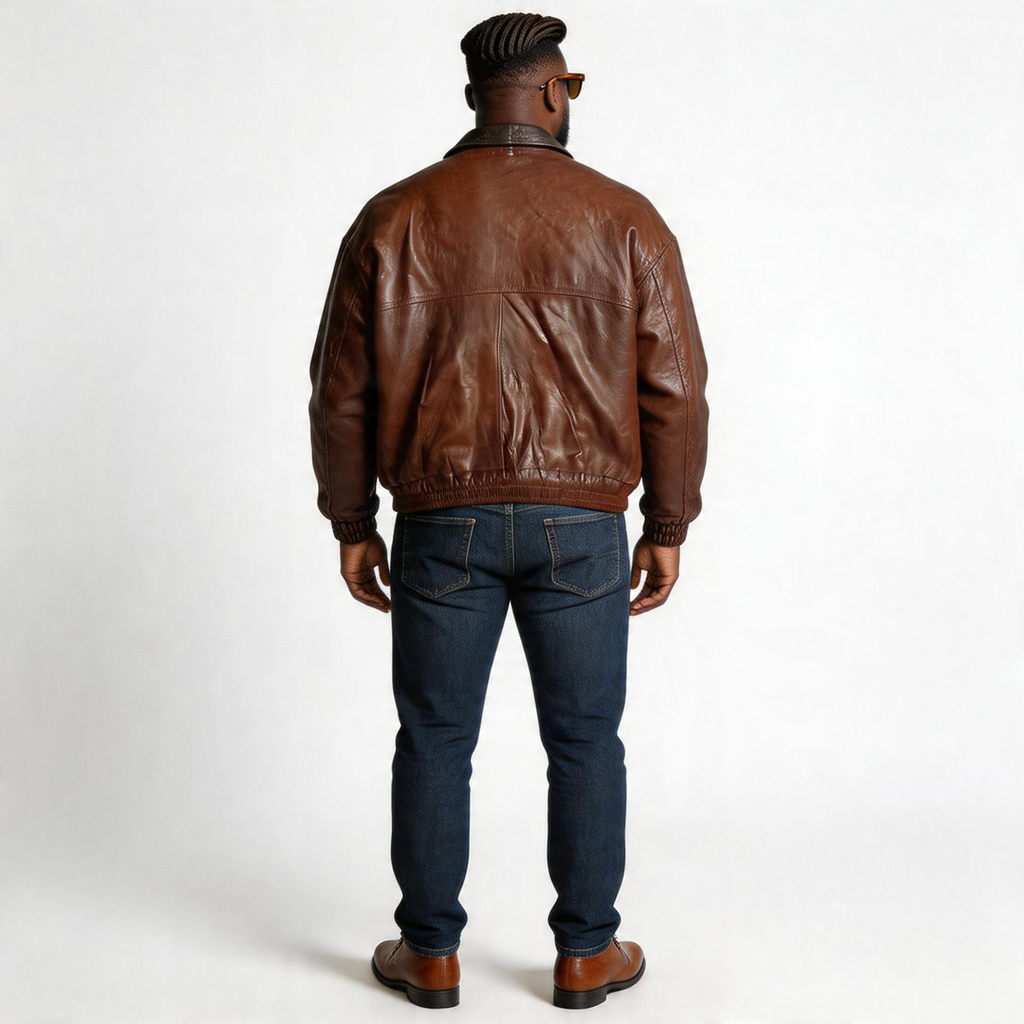 Brown leather jacket for man.