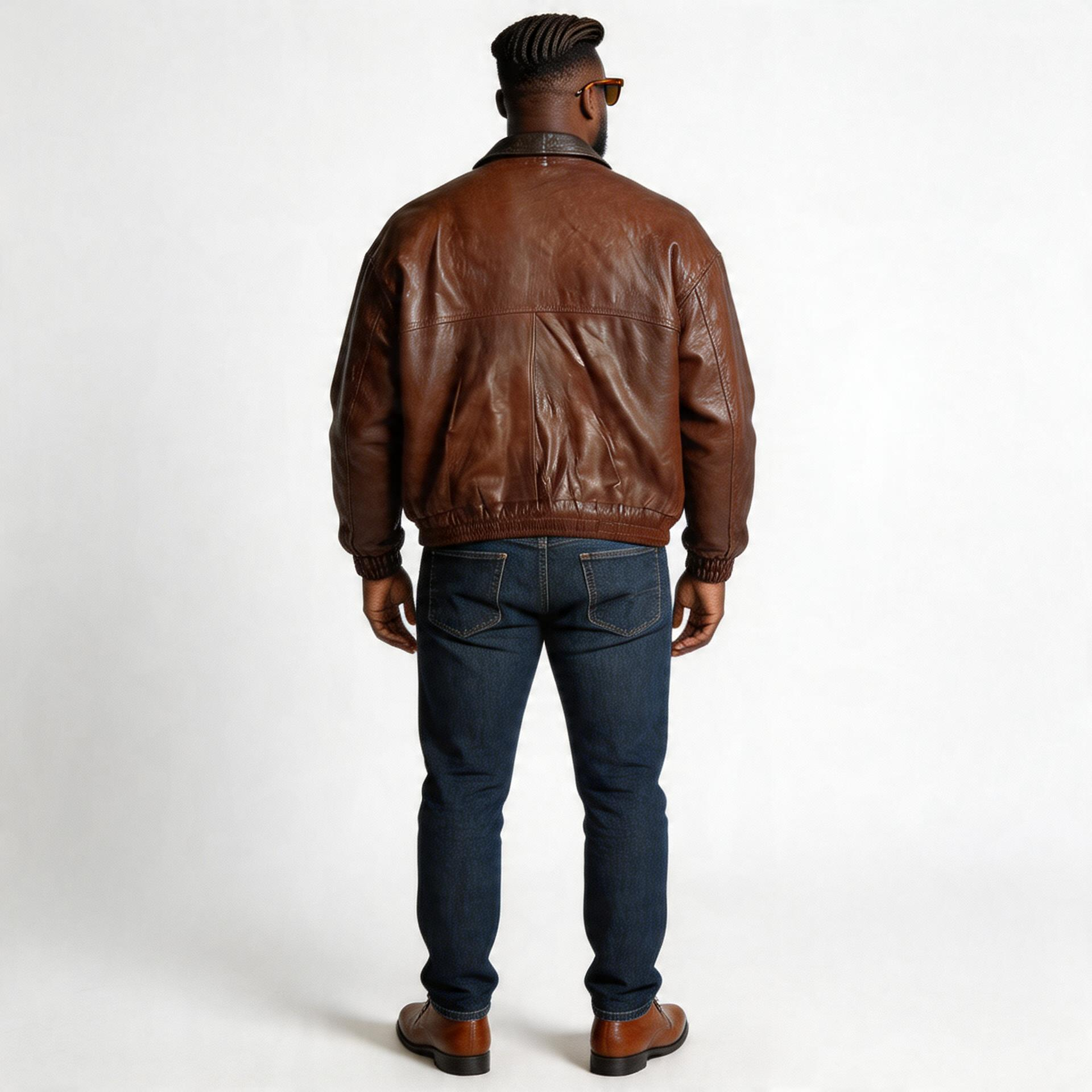 Brown leather jacket for man.