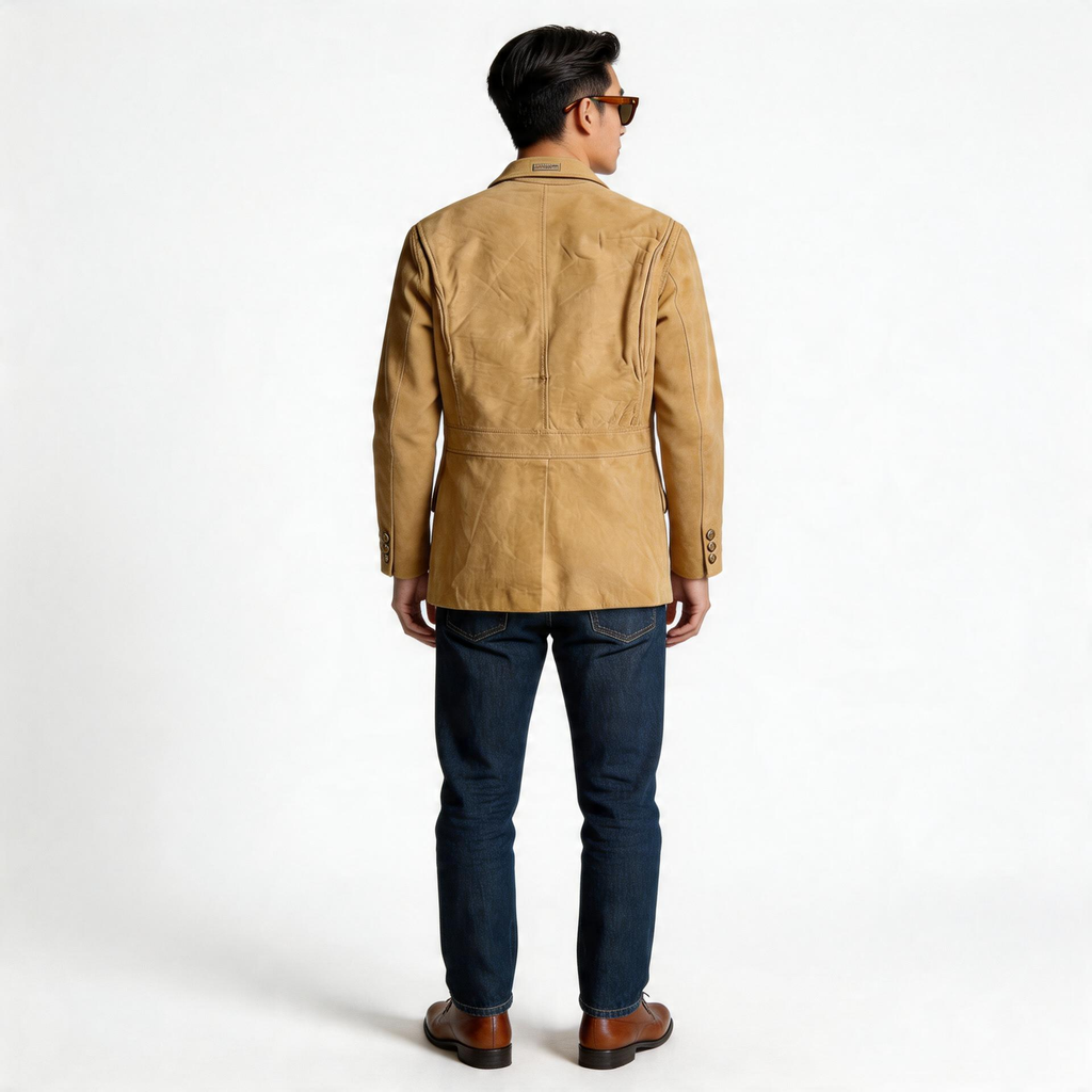 Brown leather jacket for man.