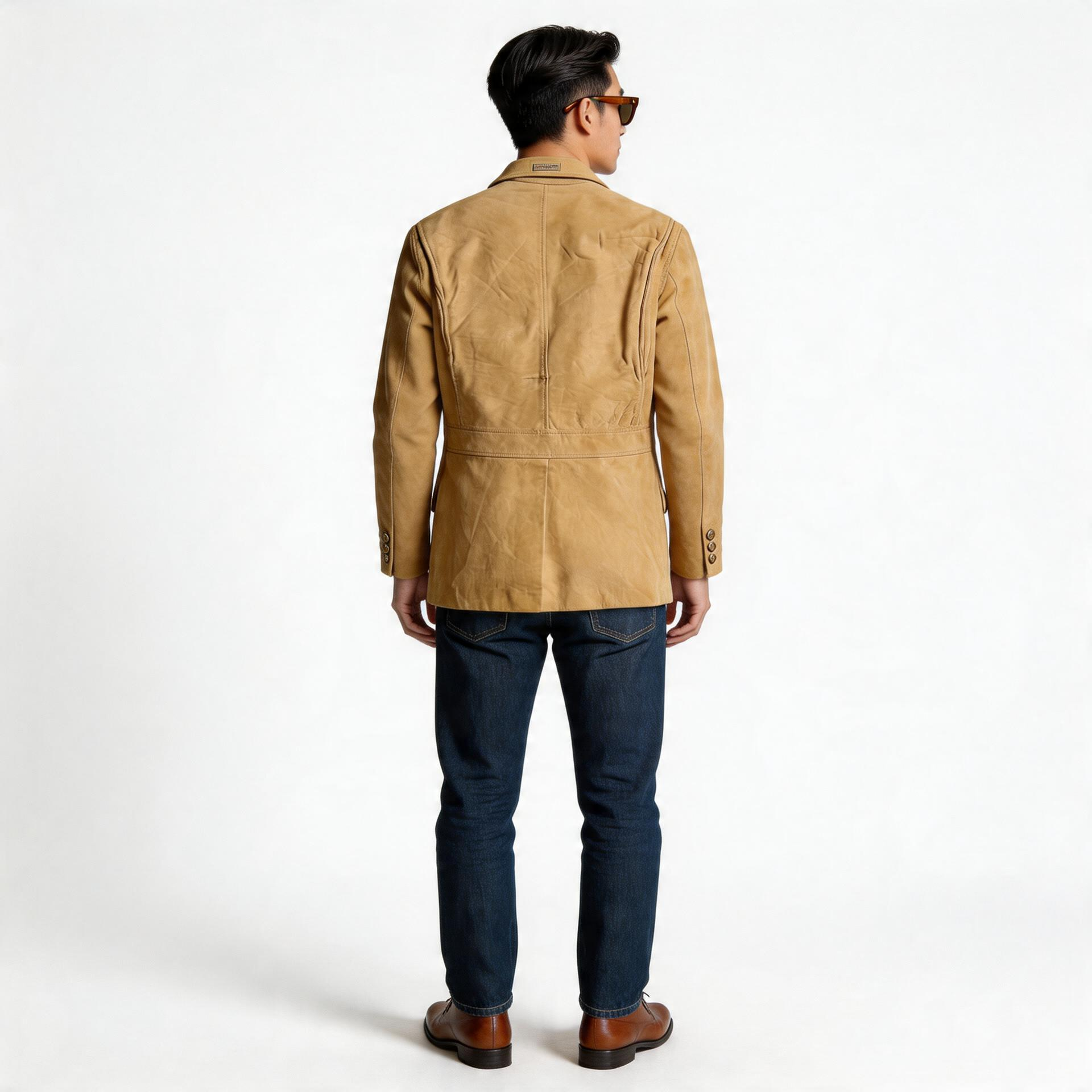 Brown leather jacket for man.