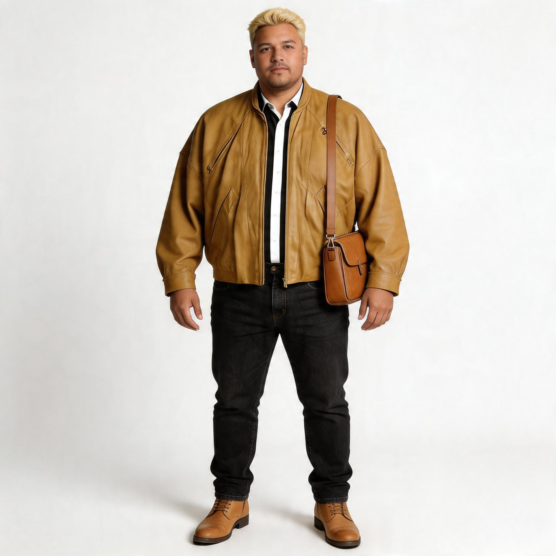 Brown leather jacket for man.