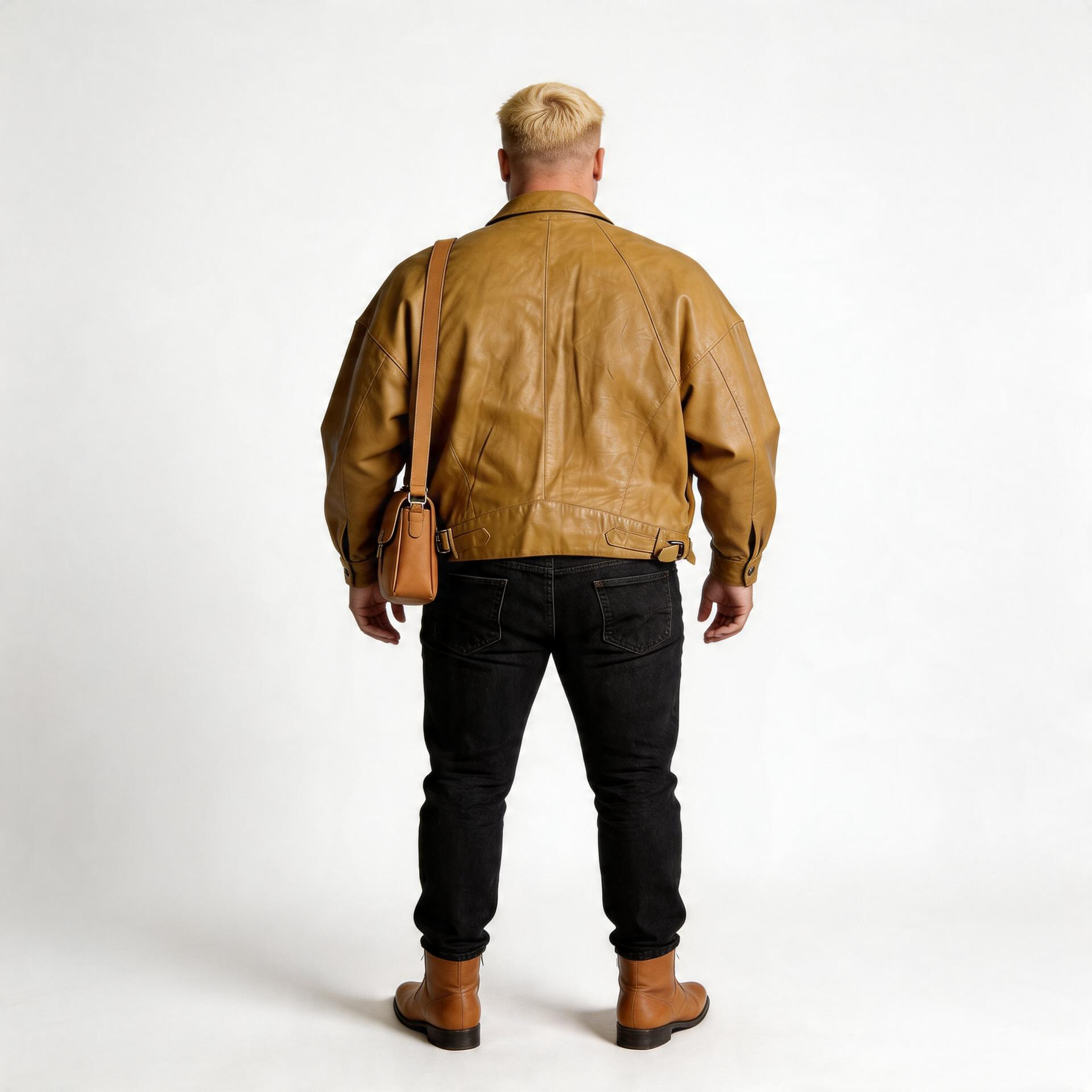 Brown leather jacket for man.