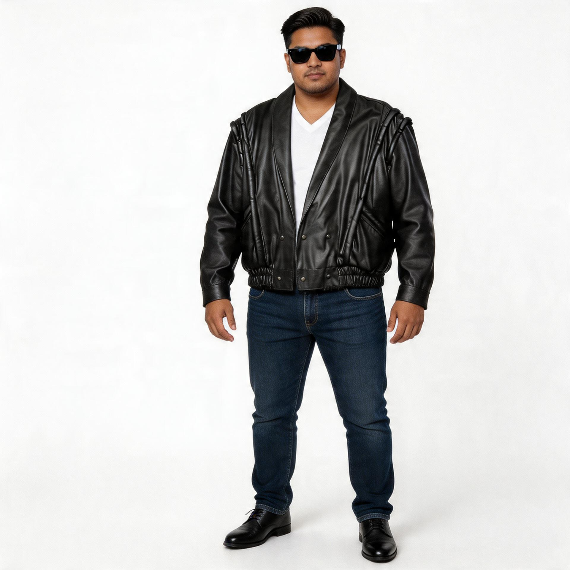 Black leather jacket for man.
