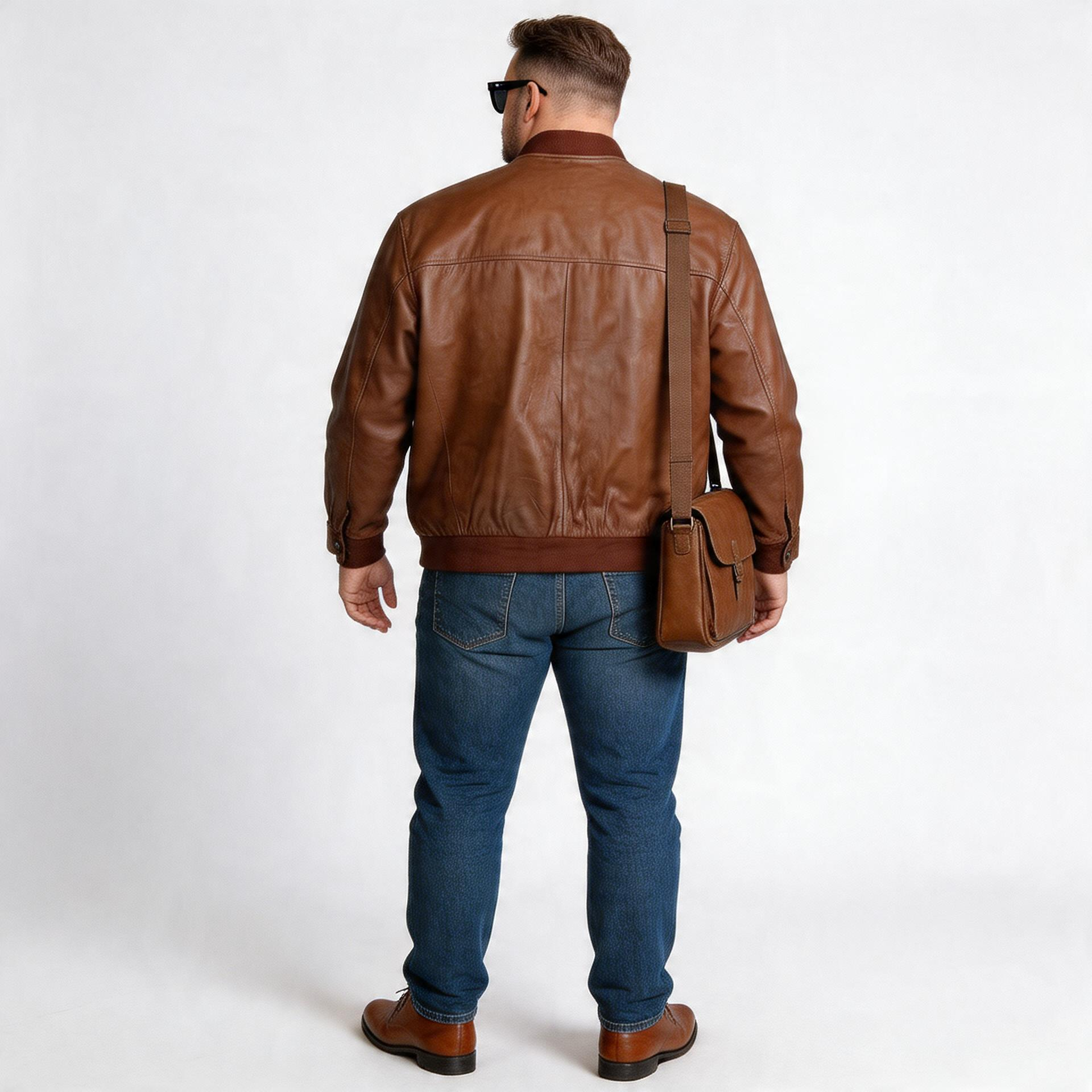 Brown leather jacket for man.