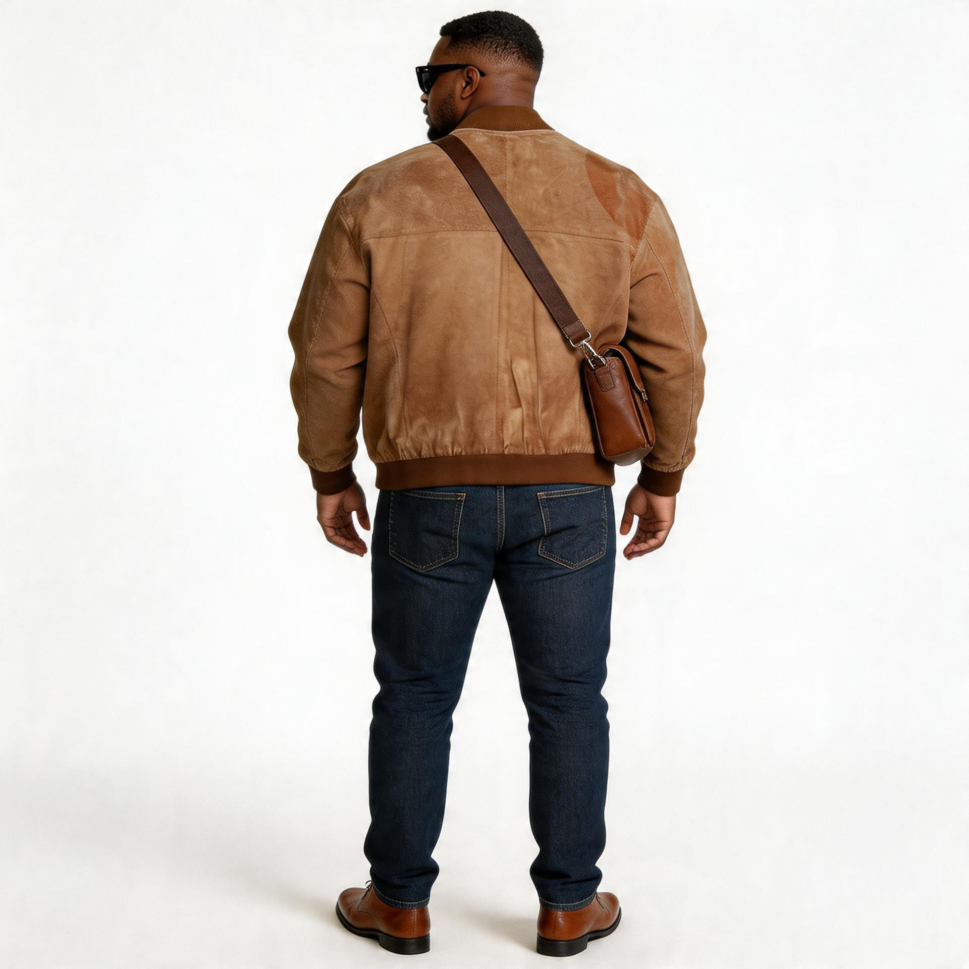 Brown leather jacket for man.
