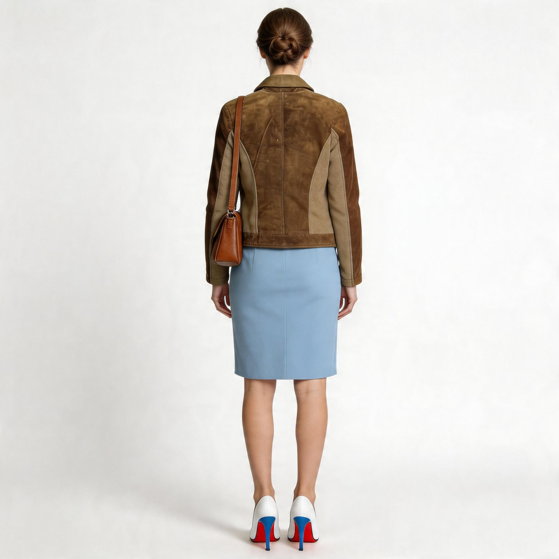Ladies brown leather jacket.
