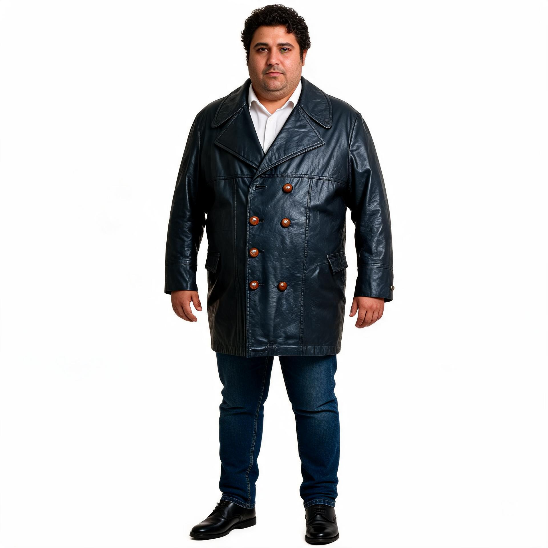 Black leather jacket for man.