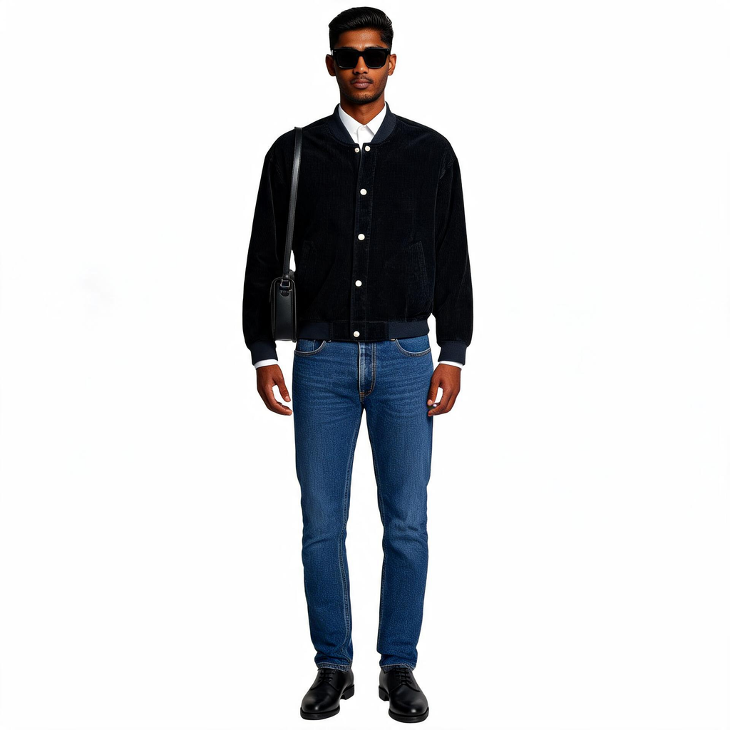 Black leather jacket for man.