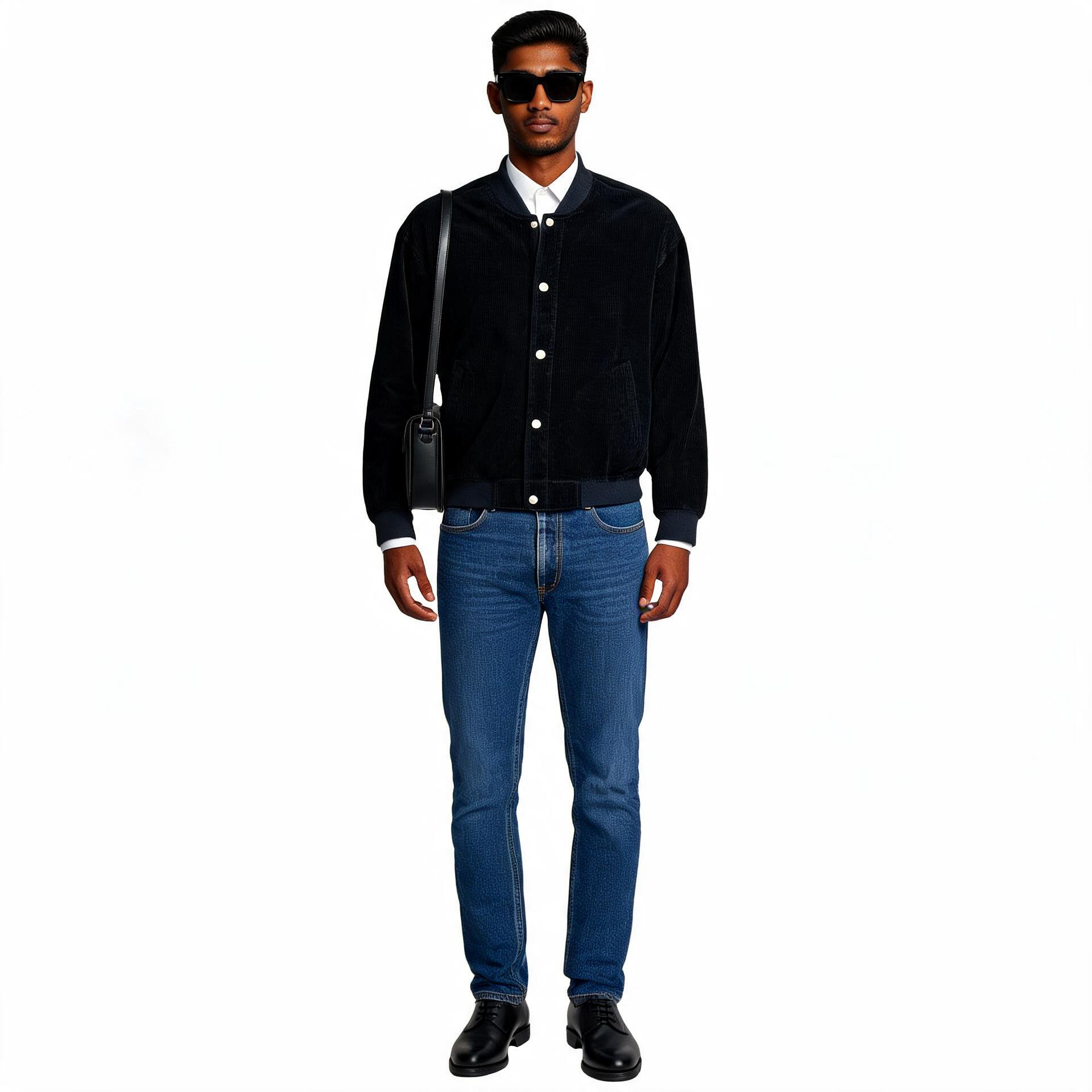 Black leather jacket for man.