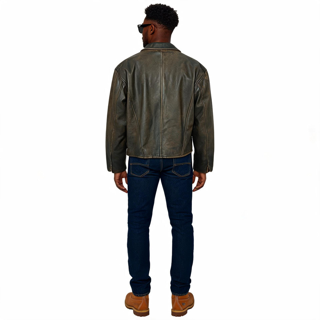Brown leather jacket for man.