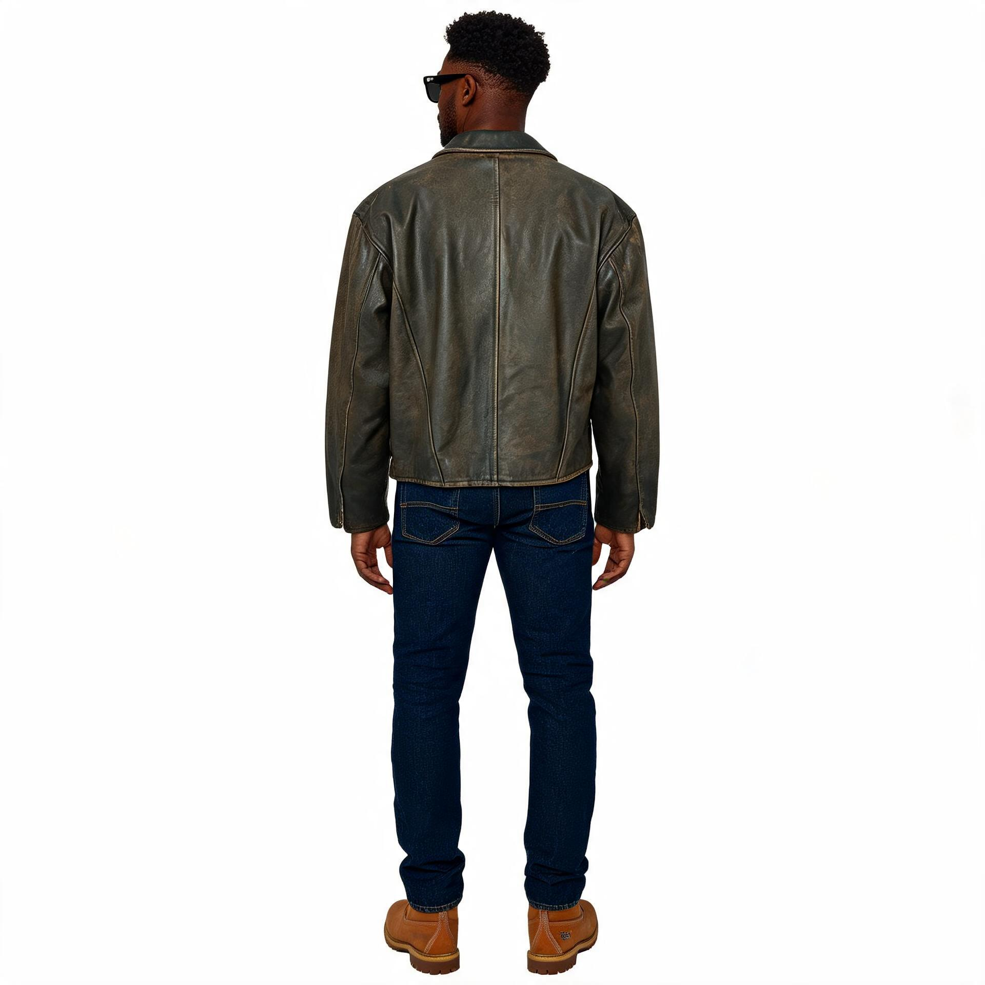 Brown leather jacket for man.