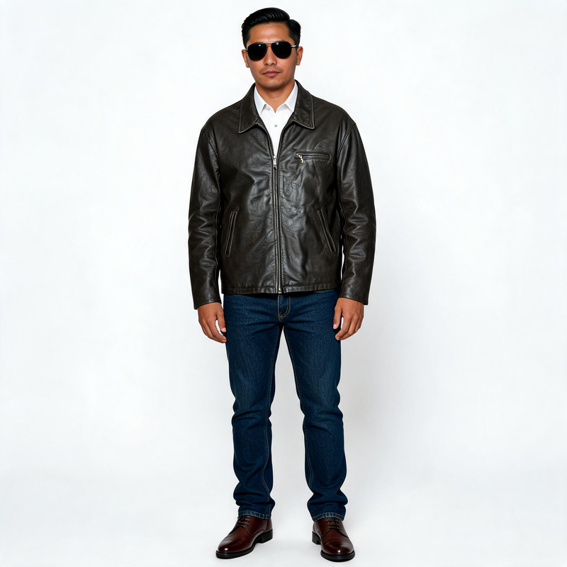 Brown leather jacket for man.
