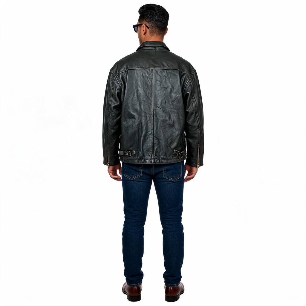 Brown leather jacket for man.
