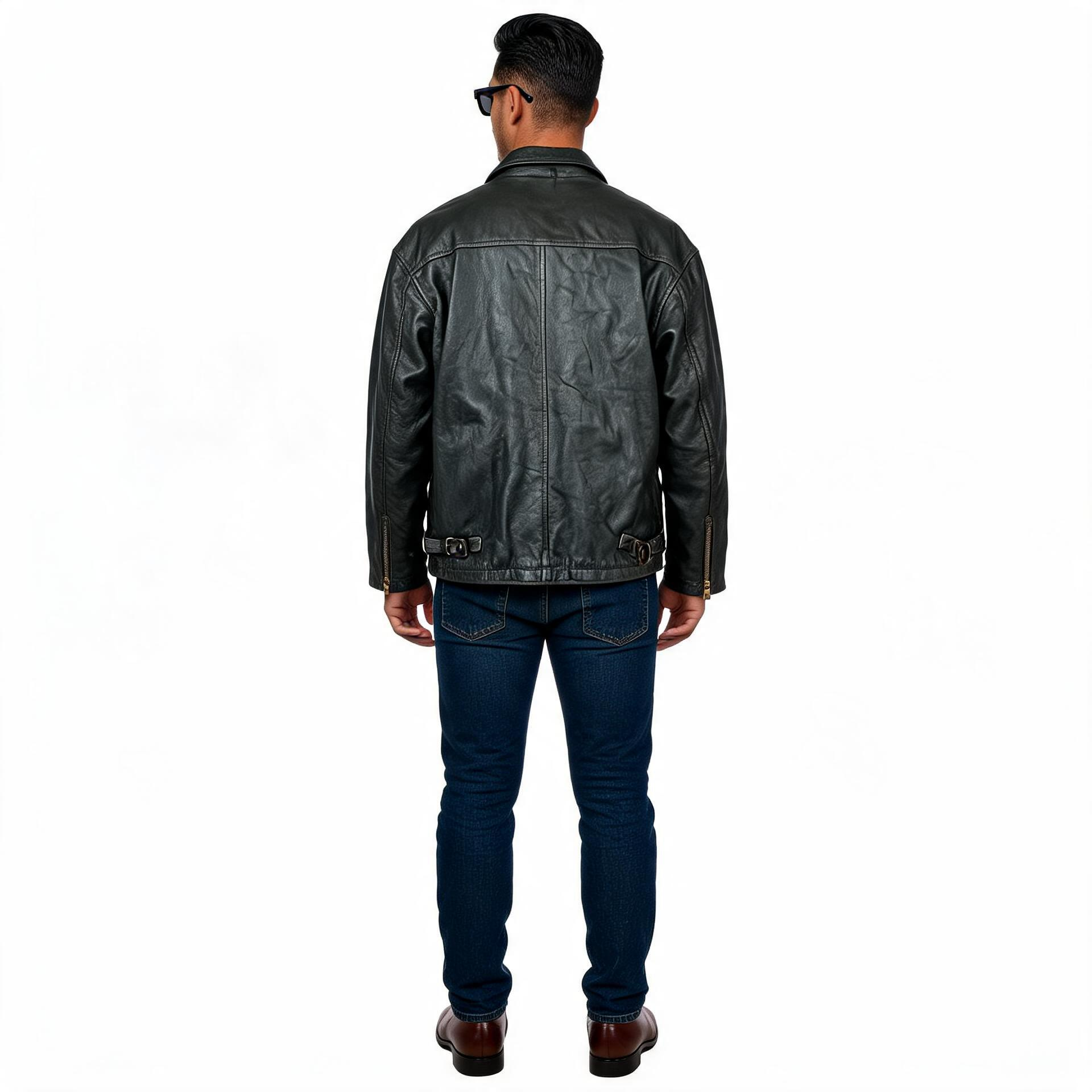 Brown leather jacket for man.