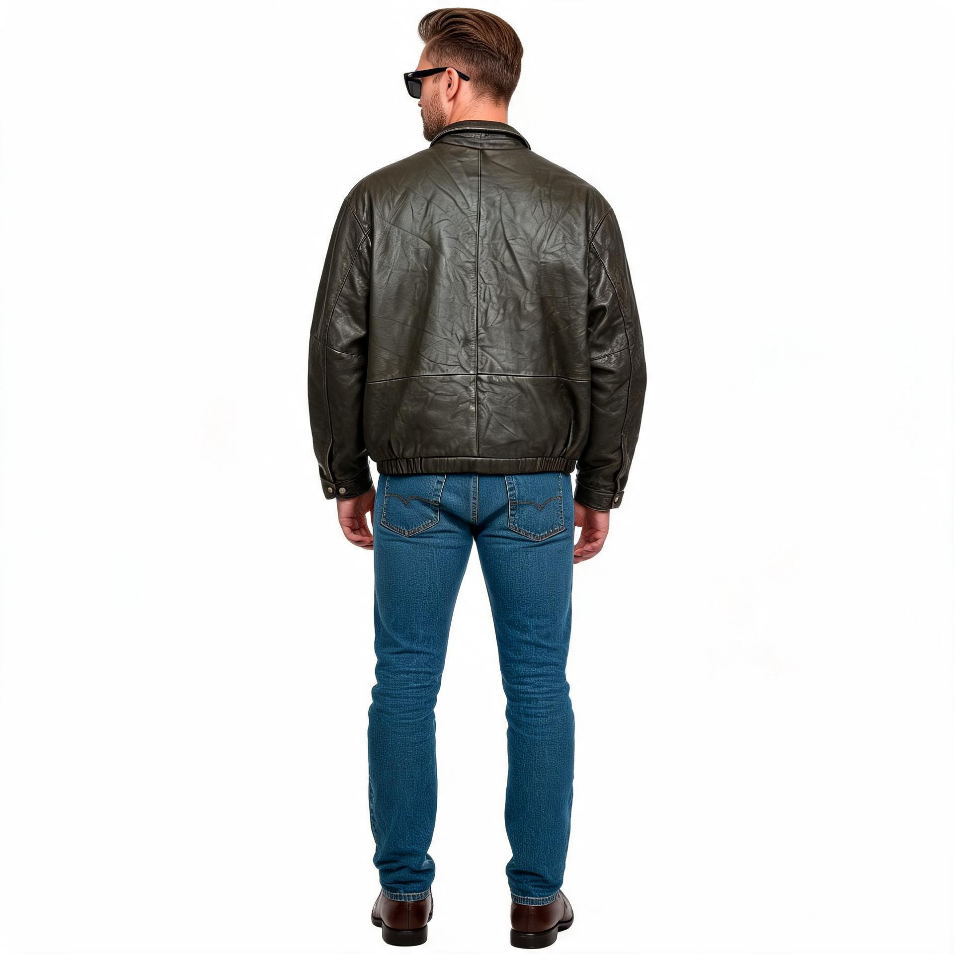 Brown leather jacket for man.