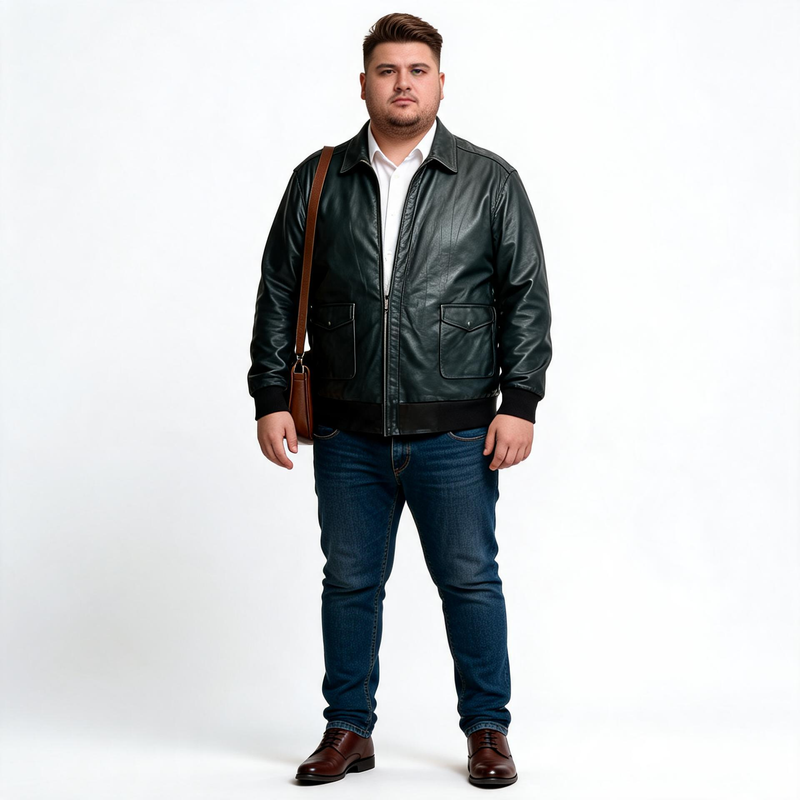 Brown leather jacket for man.
