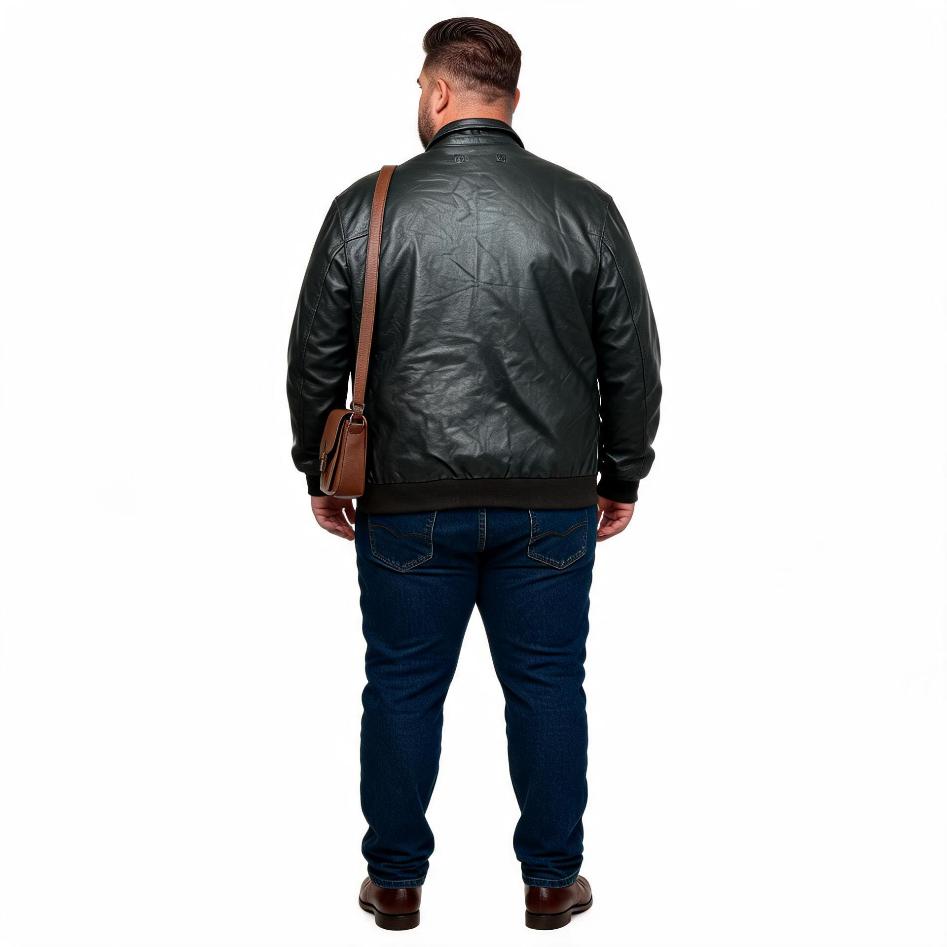 Brown leather jacket for man.