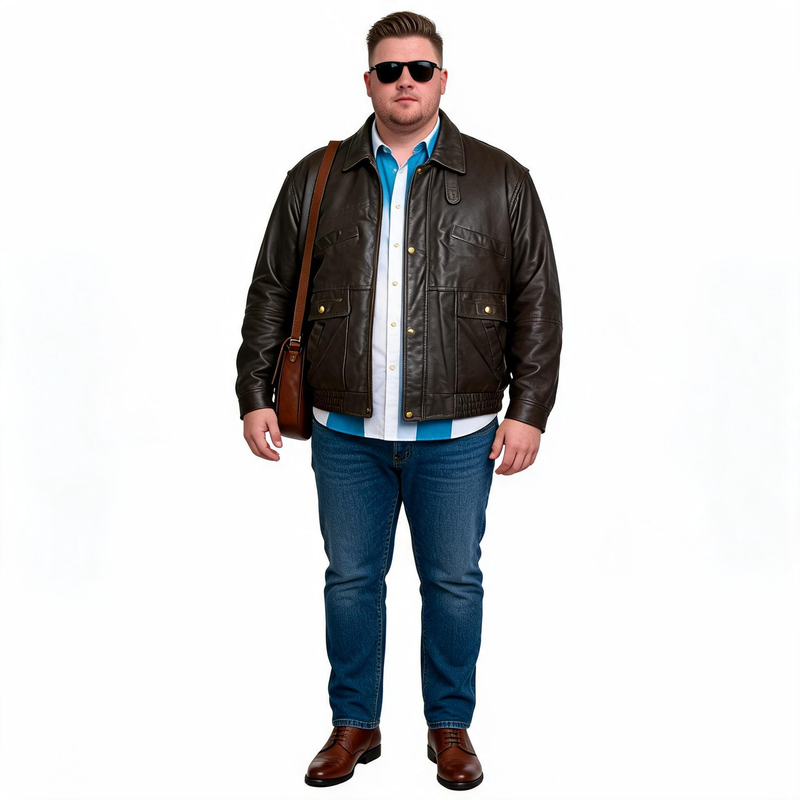 Brown leather jacket for man.