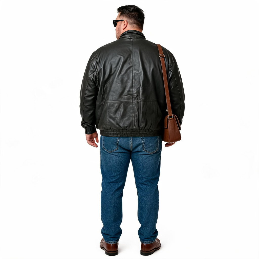 Brown leather jacket for man.