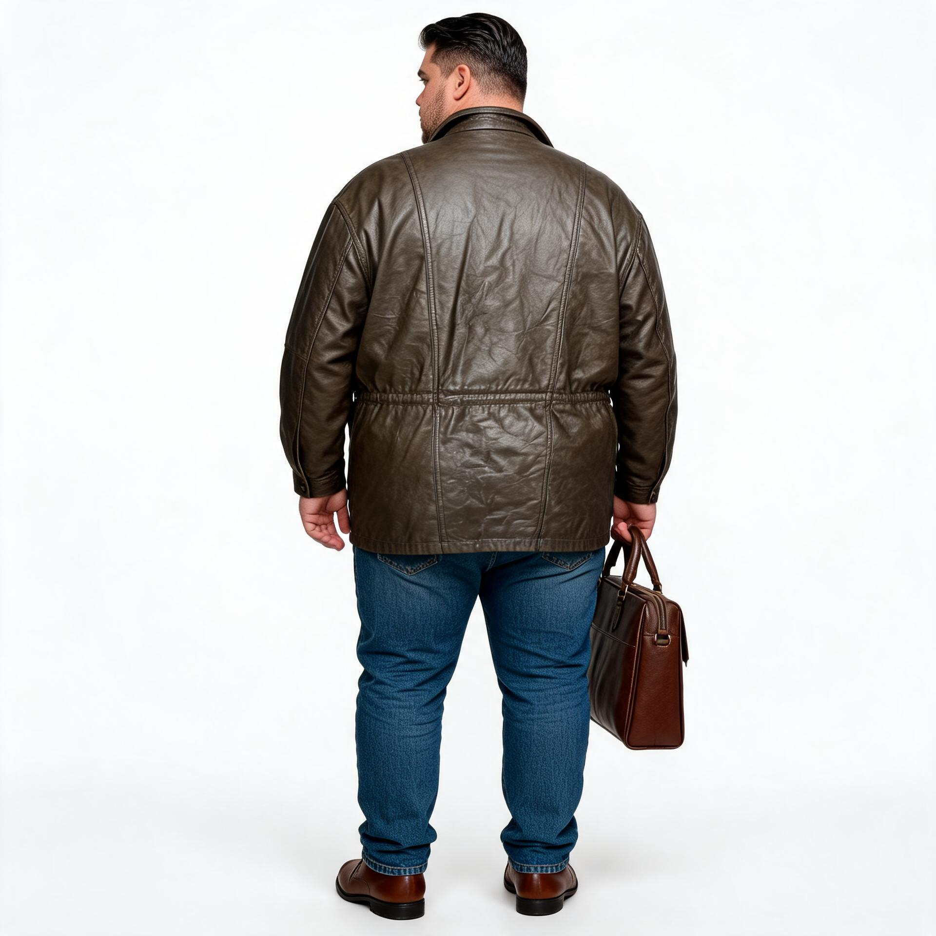 Brown leather jacket for man.