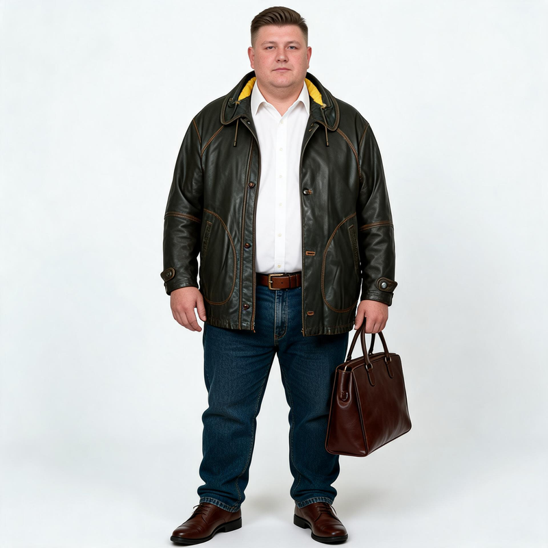 Brown leather jacket for man.