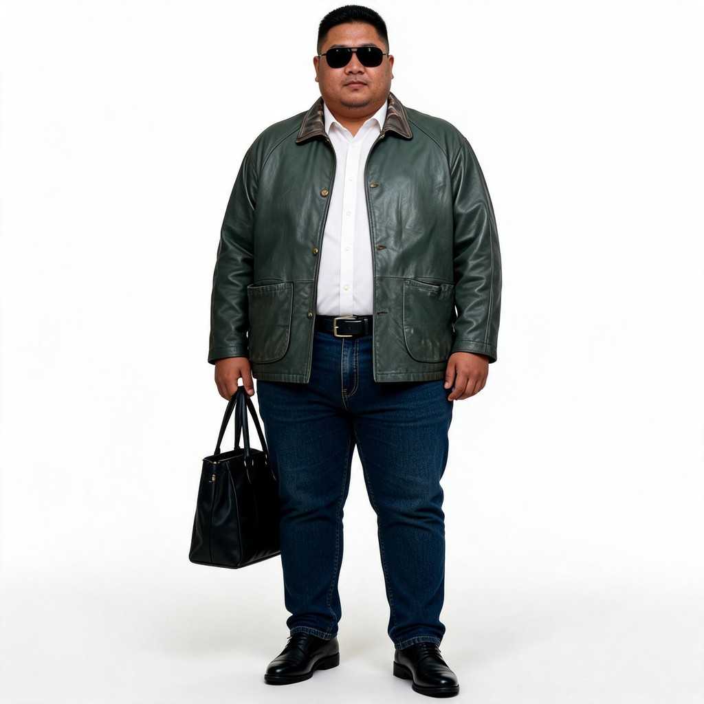 Black leather jacket for man.